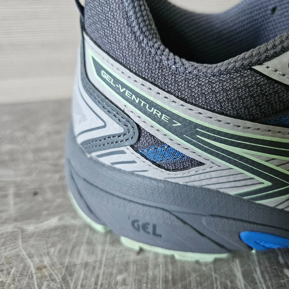 ASICS GEL-Venture 7 Trail Running Shoes Womens 7 WIDE Grey Hiking Sneaker